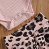 imageKuriozud Newborn Infant Baby Girl 2 Piece Summer Outfits Tank Romper Top  Ruffle Bloomer Shorts Set ClothesLeopard Pink