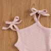 imageKuriozud Newborn Infant Baby Girl 2 Piece Summer Outfits Tank Romper Top  Ruffle Bloomer Shorts Set ClothesLeopard Pink