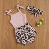 imageKuriozud Newborn Infant Baby Girl 2 Piece Summer Outfits Tank Romper Top  Ruffle Bloomer Shorts Set ClothesLeopard Pink
