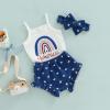 imageKuriozud Newborn Infant Baby Girl 2 Piece Summer Outfits Tank Romper Top  Ruffle Bloomer Shorts Set ClothesRainbow America