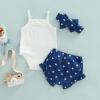 imageKuriozud Newborn Infant Baby Girl 2 Piece Summer Outfits Tank Romper Top  Ruffle Bloomer Shorts Set ClothesRainbow America