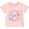 imageKuriozud Brother and Sister Matching Outfits Toddler Baby Boy Girl Short Sleeve Rompers T Shirt Top Sibling Matching OutfitsBig Sis Tshirt Pink