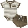 Striped Olive Green