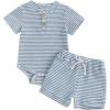Waffle Striped Blue