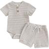 Waffle Striped Light Grey
