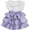 imageKuriozud Toddler Baby Girl Ruffle Dress Sleeveless Layered Princess Dresses Beach Sundress Little Girl Spring Summer ClothesPatchwork Purple