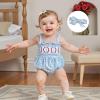 imageKuriozud 4th of July Outfits Baby Girl USA Romper Fourth of July Onesie Independence Day Bodysuit Memorial Day ClothesBlue Baseball