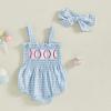 imageKuriozud 4th of July Outfits Baby Girl USA Romper Fourth of July Onesie Independence Day Bodysuit Memorial Day ClothesBlue Baseball
