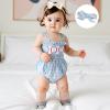 imageKuriozud 4th of July Outfits Baby Girl USA Romper Fourth of July Onesie Independence Day Bodysuit Memorial Day ClothesBlue Baseball
