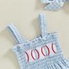 imageKuriozud 4th of July Outfits Baby Girl USA Romper Fourth of July Onesie Independence Day Bodysuit Memorial Day ClothesBlue Baseball