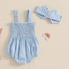 imageKuriozud 4th of July Outfits Baby Girl USA Romper Fourth of July Onesie Independence Day Bodysuit Memorial Day ClothesBlue Usa
