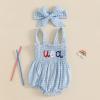 imageKuriozud 4th of July Outfits Baby Girl USA Romper Fourth of July Onesie Independence Day Bodysuit Memorial Day ClothesBlue Usa