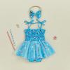 imageKuriozud 4th of July Outfits Baby Girl USA Romper Fourth of July Onesie Independence Day Bodysuit Memorial Day ClothesLake Blue Usa