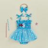 imageKuriozud 4th of July Outfits Baby Girl USA Romper Fourth of July Onesie Independence Day Bodysuit Memorial Day ClothesLake Blue Usa