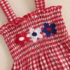 imageKuriozud 4th of July Outfits Baby Girl USA Romper Fourth of July Onesie Independence Day Bodysuit Memorial Day ClothesRed American Flag Flowers