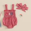imageKuriozud 4th of July Outfits Baby Girl USA Romper Fourth of July Onesie Independence Day Bodysuit Memorial Day ClothesRed Usa