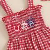 imageKuriozud 4th of July Outfits Baby Girl USA Romper Fourth of July Onesie Independence Day Bodysuit Memorial Day ClothesRed Usa