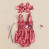 imageKuriozud 4th of July Outfits Baby Girl USA Romper Fourth of July Onesie Independence Day Bodysuit Memorial Day ClothesRed Usa