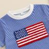 imageKuriozud Baby Boy Bubble Romper Golf Outfits 1st Birthday Hole in One Onesie Waffle Knit Bodysuit First Birthday ClothesBlue American Flag