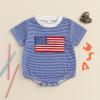 imageKuriozud Baby Boy Bubble Romper Golf Outfits 1st Birthday Hole in One Onesie Waffle Knit Bodysuit First Birthday ClothesBlue American Flag