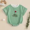 imageKuriozud Baby Boy Bubble Romper Golf Outfits 1st Birthday Hole in One Onesie Waffle Knit Bodysuit First Birthday ClothesGreena