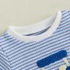 imageKuriozud Baby Boy Bubble Romper Golf Outfits 1st Birthday Hole in One Onesie Waffle Knit Bodysuit First Birthday ClothesSky Blue