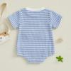 imageKuriozud Baby Boy Bubble Romper Golf Outfits 1st Birthday Hole in One Onesie Waffle Knit Bodysuit First Birthday ClothesSky Blue