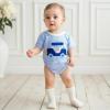 imageKuriozud Baby Boy Bubble Romper Golf Outfits 1st Birthday Hole in One Onesie Waffle Knit Bodysuit First Birthday ClothesSky Blue