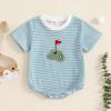 imageKuriozud Baby Boy Bubble Romper Golf Outfits 1st Birthday Hole in One Onesie Waffle Knit Bodysuit First Birthday ClothesSky Bluea