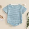 imageKuriozud Baby Boy Bubble Romper Golf Outfits 1st Birthday Hole in One Onesie Waffle Knit Bodysuit First Birthday ClothesSky Bluea