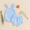 imageKuriozud Baby Girl Summer Clothes Sleeveless Tank Top Shorts Set Cute Toddler Girl Outfit Aged 3 6 12 18 24 Months 2T 3TFuzzy Fly Sleeve Blue