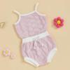 imageKuriozud Baby Girl Summer Clothes Sleeveless Tank Top Shorts Set Cute Toddler Girl Outfit Aged 3 6 12 18 24 Months 2T 3TFuzzy Heart Pink