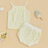 imageKuriozud Baby Girl Summer Clothes Sleeveless Tank Top Shorts Set Cute Toddler Girl Outfit Aged 3 6 12 18 24 Months 2T 3TFuzzy Heart Yellow