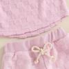 imageKuriozud Baby Girl Summer Clothes Sleeveless Tank Top Shorts Set Cute Toddler Girl Outfit Aged 3 6 12 18 24 Months 2T 3TFuzzy Pink