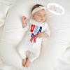 imageKuriozud Fathers Day Outfits Baby Girl Footie Onesie Romper Newborn Preemie Girl Ruffle Pajamas Pjs Daddys Girl Clothes4th of July Usa