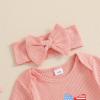 imageKuriozud Fathers Day Outfits Baby Girl Footie Onesie Romper Newborn Preemie Girl Ruffle Pajamas Pjs Daddys Girl ClothesMy 1st 4th of July