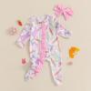 imageKuriozud Fathers Day Outfits Baby Girl Footie Onesie Romper Newborn Preemie Girl Ruffle Pajamas Pjs Daddys Girl ClothesPink Carrotbunny