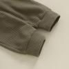 imageKuriozud Newborn Baby Boy Clothes Button Long Sleeve Romper Bodysuit Pants Set Infant Soft Waffle Fall Winter OutfitStriped Olive Green