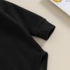 imageKuriozud Newborn Baby Boy Clothes Button Long Sleeve Romper Bodysuit Pants Set Infant Soft Waffle Fall Winter OutfitWaffle Black