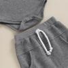 imageKuriozud Newborn Baby Boy Clothes Button Long Sleeve Romper Bodysuit Pants Set Infant Soft Waffle Fall Winter OutfitWaffle Gray