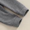 imageKuriozud Newborn Baby Boy Clothes Button Long Sleeve Romper Bodysuit Pants Set Infant Soft Waffle Fall Winter OutfitWaffle Gray