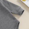 imageKuriozud Newborn Baby Boy Clothes Button Long Sleeve Romper Bodysuit Pants Set Infant Soft Waffle Fall Winter OutfitWaffle Gray