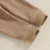 imageKuriozud Newborn Baby Boy Clothes Button Long Sleeve Romper Bodysuit Pants Set Infant Soft Waffle Fall Winter OutfitWaffle Khaki