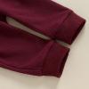 imageKuriozud Newborn Baby Boy Clothes Button Long Sleeve Romper Bodysuit Pants Set Infant Soft Waffle Fall Winter OutfitWaffle Wine Red