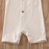 imageKuriozud Newborn Baby Boy Girl Plain Romper Sleeveless Jumpsuit ClothesBeige