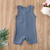 imageKuriozud Newborn Baby Boy Girl Plain Romper Sleeveless Jumpsuit ClothesBlue