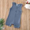 imageKuriozud Newborn Baby Boy Girl Plain Romper Sleeveless Jumpsuit ClothesBlue