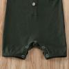 imageKuriozud Newborn Baby Boy Girl Plain Romper Sleeveless Jumpsuit ClothesDark Green