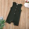 imageKuriozud Newborn Baby Boy Girl Plain Romper Sleeveless Jumpsuit ClothesDark Green