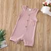 imageKuriozud Newborn Baby Boy Girl Plain Romper Sleeveless Jumpsuit ClothesPink